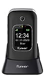 Teléfono Móvil Funker C85 Easy Comfort Negro con Tapa para Personas Mayores con Botón SOS Base Cargadora Negro