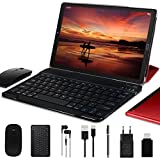 GOODTEL Tablet 10 Pulgadas 4GB RAM + 64GB ROM, Android 11 Google GMS, WiFi, Bluetooth, OTG, Batería 8000mAh, Dual Cámara 5MP + 8MP, SD Slot 4-256GB, con Funda, Teclado y Ratón, Rojo