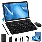Oangcc 2023 Tablet 10 Pulgadas Android 11 Octa Core Tablets, 4+64GB (TF 4-256GB),Batería 8000mAh | Bluetooth | Certificación Google GMS | WiFi Tableta con Funda + Lápiz + Teclado + Ratón-Azul