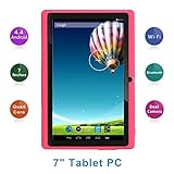 Haehne 7' Tablet PC, Android 5.0 Quad Core, 1GB RAM 8GB ROM, Cámaras Duales, WiFi, Bluetooth, para Niños y Adultos, Rosado