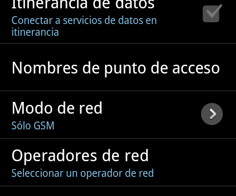 Itinerancia de datos Android