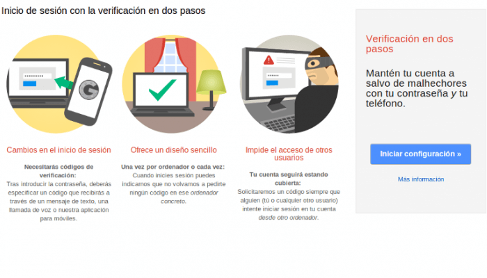 Verificación en 2 pasos Google