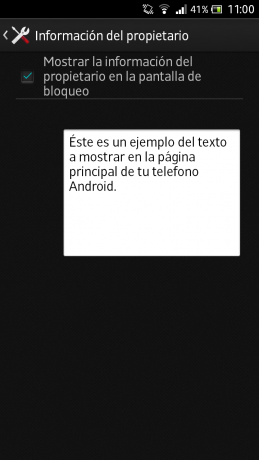 Configurar información del propietario en Android