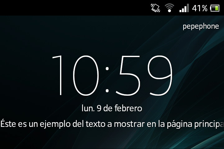 Información del propietario pantalla principal