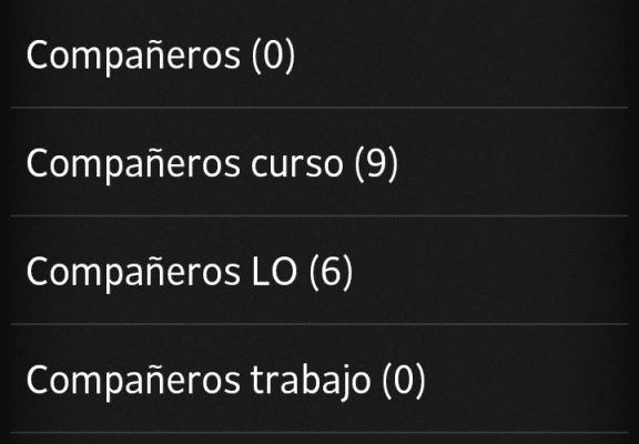 Los grupos de la agenda de Android