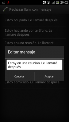 Rechazar llamada con mensaje 3