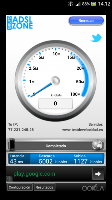 Test de velocidad Android