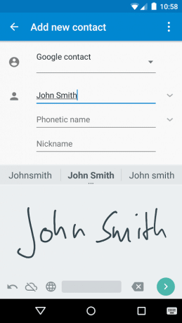 Escritura a mano de Google